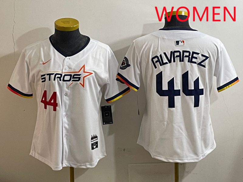Women Houston Astros #44 Alvarez White three generations Joint Name Nike 2025 MLB Jersey style 2->women mlb jersey->Women Jersey
